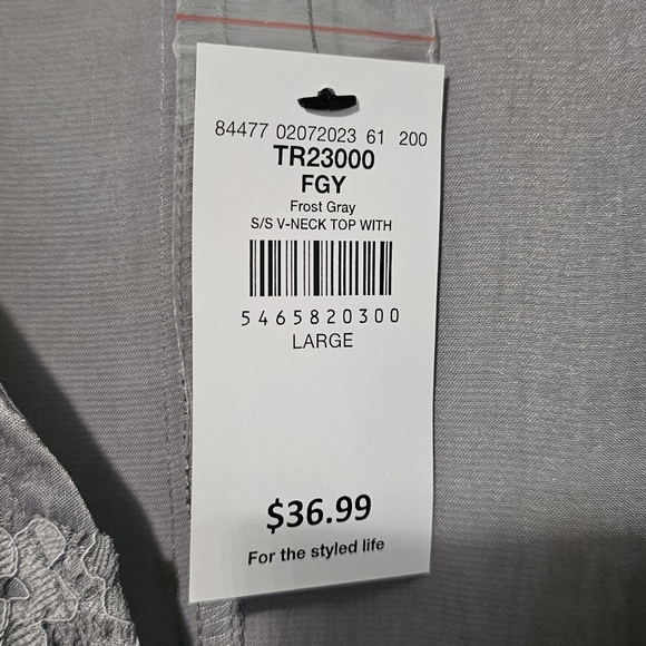 Elegant Silver Lace Kimono Top - Picture 3 of 5